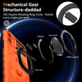 thumbnail image 3 of For iPhone 12 Case with Ring Stand,2-Layer Full Body Heavy Duty Shockproof Rugged,Non-Slip Protective Phone Case for iPhone 12,360°Rotatable Ring Holder Magnetic Kickstand,Orange, 3 of 11