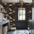 thumbnail image 6 of Peel and Stick Wallpaper Metallic Gold Ginkgo Leaf Ebony Wall Mural 17.7in x 9.8ft Self Adhesive Removable Wall Paper Renter Friendly Wallpaper for Nursery Bedroom Cabinets, 6 of 8