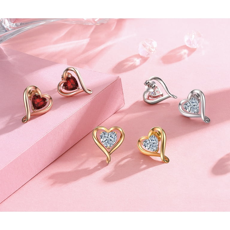 Pink Heart Earrings / Heart Jewellery / Heart Gift / Valentines Earrings /  Valentines Jewellery / Birthday for Her / Pink Jewellery 