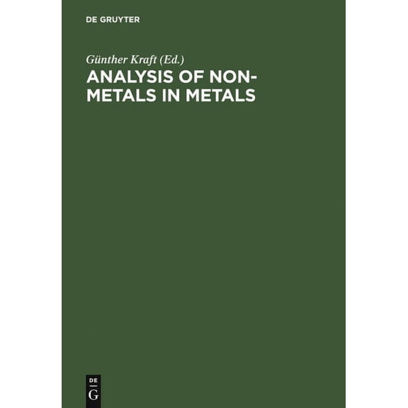 Analysis of Non-Metals in Metals (Hardcover)