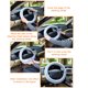 thumbnail image 3 of (Negro) Nueva funda para volante de terciopelo de lana de invierno, terciopelo corto para automóvil con cubierta para manillar de anillo interior, cálida en invierno, universal (38 * 32 * 5 cm), 3 of 8