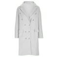 thumbnail image 3 of 90% off Clearance Sale, BiZtdJrK Womens Overcoat Lapel Notched Button Coats Elegant Long Trench Coat Solid Casual Lounge Cardigans Business Blazer Jackets White XXXL, 3 of 5