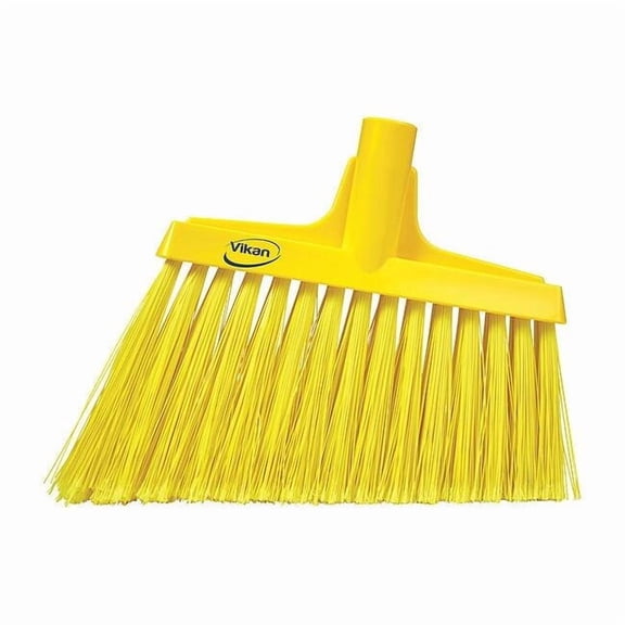 Vikan 9 in Sweep Face Angle Broom, Soft, Synthetic, Yellow 29166