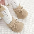 thumbnail image 5 of Luogg Baby Sneakers For Infants Soft Knit Booties With Bow Cute First Shoes Warm Winter Toddler Socks For Boys Girls Size 6-9 Months Khaki, 5 of 5