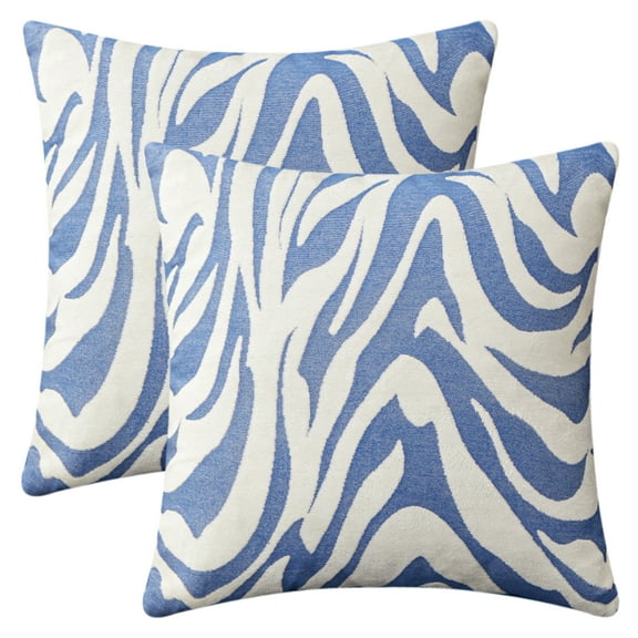 Unique Bargains Throw Pillow Covers Closure Cushion Cover Blue 18" x 18"