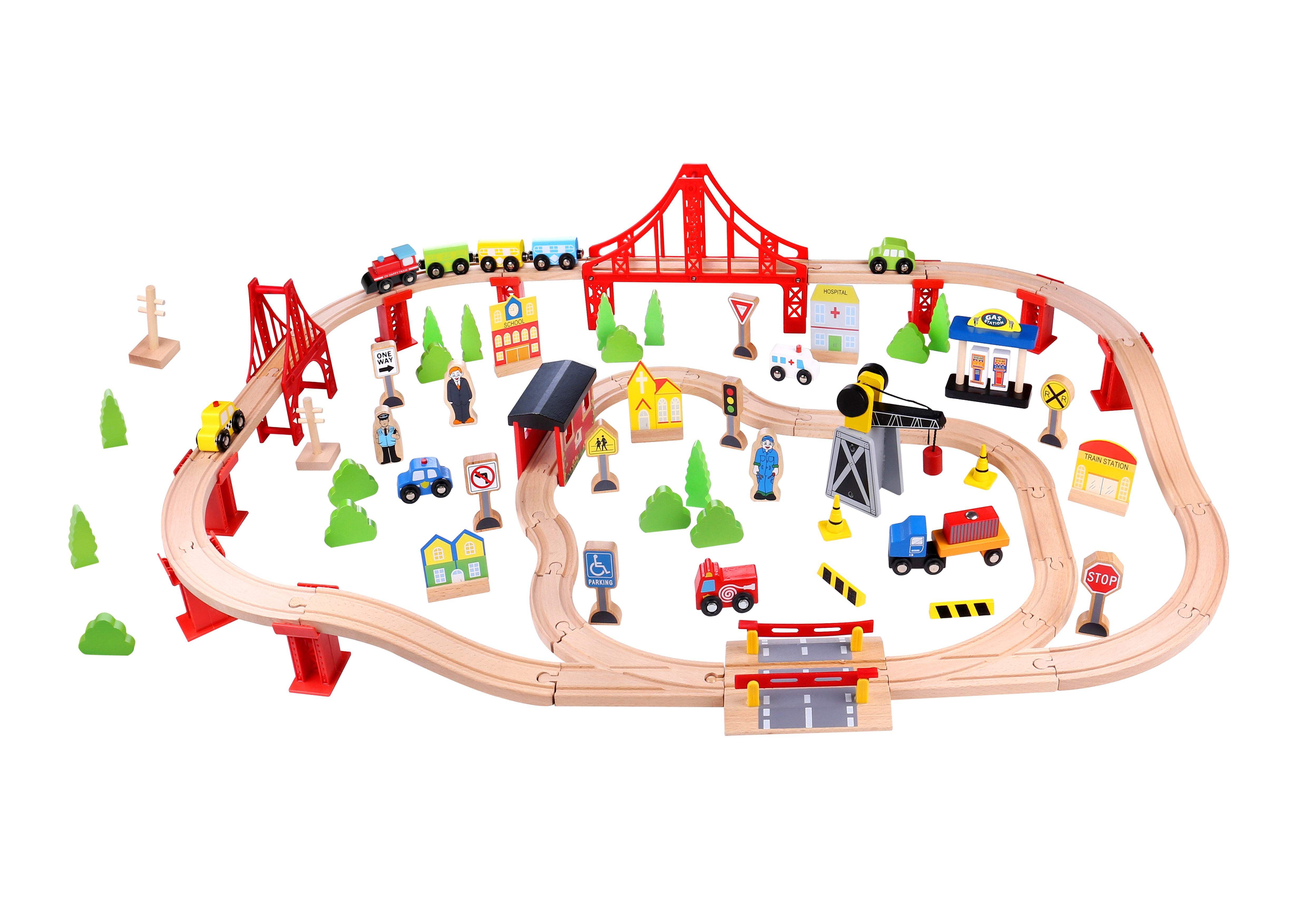 Melissa & Doug Wooden Figure 8 Train Set 22 Pieces - View #5
