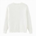 thumbnail image 3 of Cdudpw Girls' Long Sleeve Knitted Cardigan Kids Button Closure Shrug Sweaters Cropped Jacket Tops(M242-White), 3 of 8