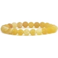 thumbnail image 1 of Yellow Weathered Agate Gemstone 8mm Round Beads Stretch Bracelet 7", 1 of 2