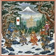 thumbnail image 2 of Bell, Bill 15x15 White Modern Wood Framed Museum Art Print Titled - Samurai Cats, 2 of 4