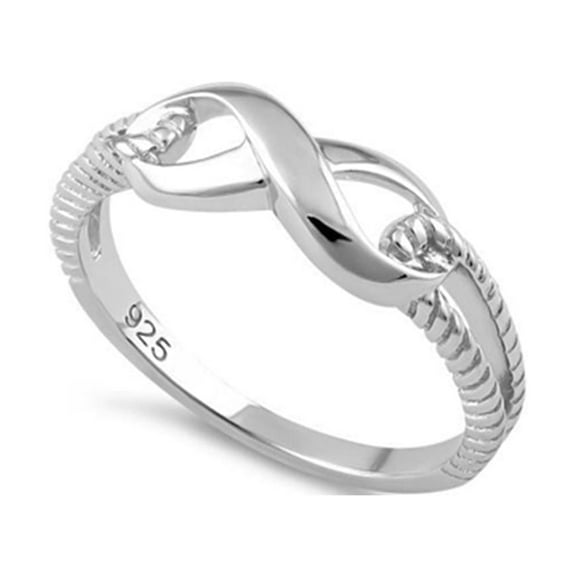 Mooneye 925 Sterling Silver Oxidized Platinum Plated Infinity Women Women Valentines Day Gifts Ring