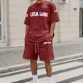 thumbnail image 2 of Letdown Mens Summer Outfits 2 Piece Short Set Casual Tracksuits Matching Crew Neck Shirt and Vacation Shorts Jogging Tracksuit Lounge Sets, 2 of 4