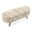 Brown+Boucle, variant on MIKIBAMA 43.5 Inch Beige Oval Linen Storage Ottoman Bench Rubber Wood Legs for Living Room Bedroom Entryway