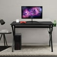 thumbnail image 4 of Topbuy K-Shape Gaming Desk Computer PC E-Sports Table w/ Cup Holder Hook Black, 4 of 10
