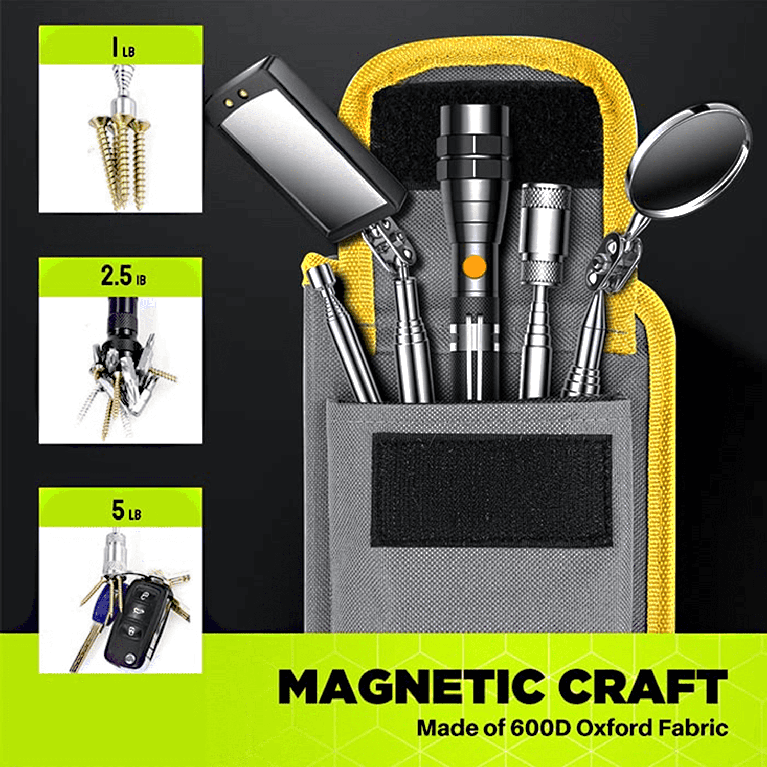Telescoping Magnetic Pickup Tools Set, Inspection Mirror Telescoping, LED Flashlight, Cool Gadgets for Men, Gifts for Dad, Husband, Kids, Boyfriend, Magnet Stick