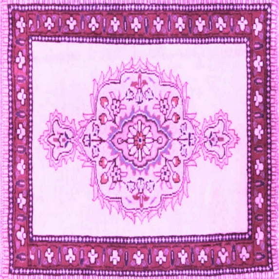 Ahgly Company Indoor Square Persian Purple Traditional Area Rugs, 4' Square