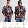 thumbnail image 6 of LAOLIUSN Men’s Graffiti Hoodie All-Over Print 3D Abstract Streetwear Graphic Pullover Sweatshirt, Stretch Fabric, S–4XL, 6 of 7