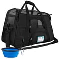 thumbnail image 1 of PetAmi Transportín para mascotas aprobado por la aerolínea para gatos, transportador de perros de lado suave para perros pequeños, suministros de viaje para gatos, accesorios para gatos de interior, b, 1 of 5