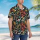 thumbnail image 3 of Balery Snake And Flower Camisas hawaianas de manga corta para hombre, camisas playeras de corte holgado, camisas de vacaciones con botones,Large, 3 of 7