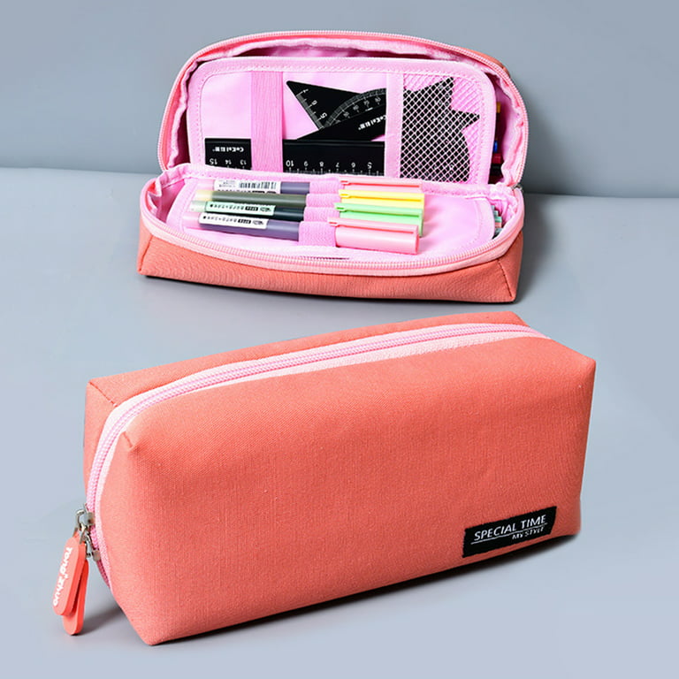 VASCHY Pencil Case, Medium Size Pen/Pencil Holder Pouch Bag with Double  Zippers for Work School/Medical Gear Pouch Pink