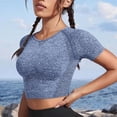 thumbnail image 2 of Yoga Basic Women's Compression Sport T-Shirt Basic T Shirt Gym Top Fitted Shirt, 2 of 4