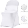thumbnail image 2 of Paquete de 6 fundas para sillas de comedor plegables de spandex elástico para bodas, banquetes y fiestas - Blanco JAMW Sencillez, 2 of 5