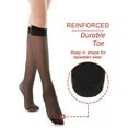 thumbnail image 3 of Deago 4 Pairs Women's Sheer Knee Highs Pantyhose with Reinforced Toe - 20D Nylon Stockings for Women (Black), 3 of 9