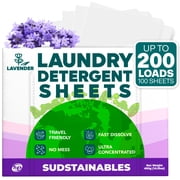 Sudstainables Laundry Detergent Sheets, 100 Laundry Sheets for 200 Loads, Lavender Scent
