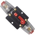 thumbnail image 1 of 30A 40A 50A 60A 80A 100A 150A Disyuntor de audio Auto Car Stereo Portafusibles en línea Inversor, reinicio manual 12V-24V DC para protección del sistema de audio de barcos marinos automotrices, 1 of 7