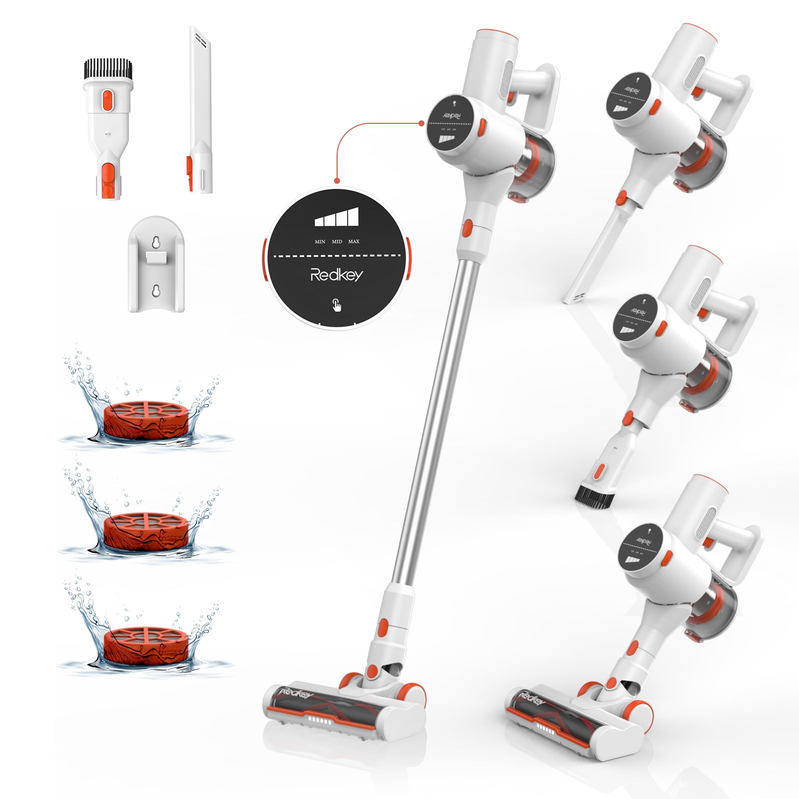 Redkey Cordless Vacuum with Large Touch Screen 25 Kpa Suction 250W