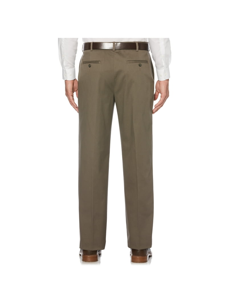 Brown Savane Pleated Cuffed Pants Men's Savane Straight-Fit