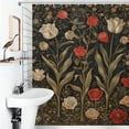 thumbnail image 3 of Boho Vintage Floral Shower Curtain Modern Home Bathroom Bathtub Decor Waterproof Fabric with 12PCS Hooks, 3 of 6