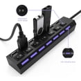 thumbnail image 2 of Hub USB de 7 puertos USB 2.0 de alta velocidad con luz indicadora LED, 2 of 4