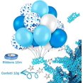 thumbnail image 4 of Decoración de fiesta de cumpleaños azul, pancarta de feliz cumpleaños, cortina de flecos azul cielo, mantel de aluminio, globos de confeti de papel de estrella de corazón Feliz Sencillez, 4 of 5
