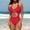 Red, variant on Odbmxy Racerback Women One Piece Swimsuit Summer Bathing Suits for Women Solid Color Padded Red Beach Monokini Bikinis