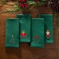 thumbnail image 2 of Elrene Home Fashions Holiday Embroidered Cotton Napkins, Set of 4, Green, 17" x 17", 2 of 3