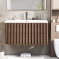 thumbnail image 2 of Erinnyees 36-Inch Floating Bathroom Vanity with Sink Combo, Wall-Mounted Cabinet with 2 Fluted Drawers & Silent Slides, Includes Faucet & Adjustable Hardware, 2 of 7
