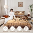 thumbnail image 3 of Homewish Boho Horse Animals Queen Comforter Set,Western Cowboy Comforter Sets Queen,Cream Brown,Light Gray Reversible,3pcs,1 Comforter and 2 Pillowcases, 3 of 7