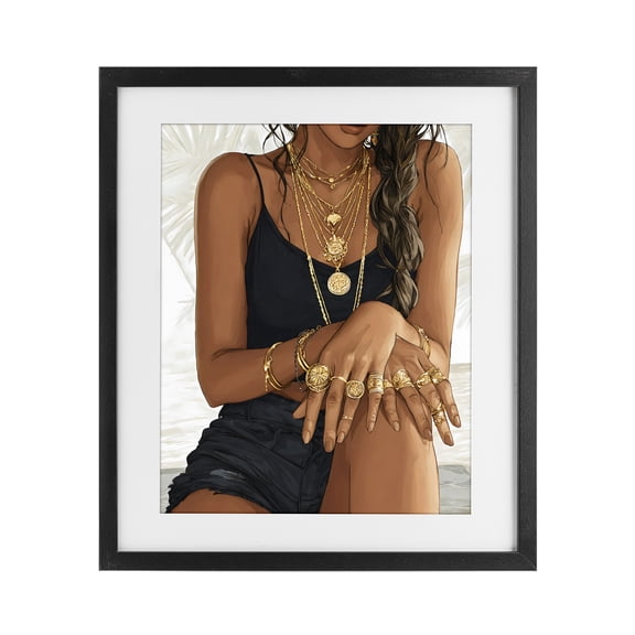 Stupell Industries Modern All The Bling Adornments Black Framed Print Under Glass, 13 x 16, by Franklyn Gregory