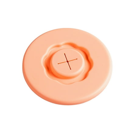 

Silicone Cup Lid Anti-Dust Simple Design Anti-Dust Covers with Straw Hole Dishwasher-Safe Apricot Pink
