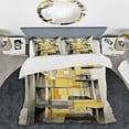 thumbnail image 2 of Designart "Intersecting Realities in Yellow and Grey II" Abstract Shapes Bedding Covert Set - Abstract Yellow Modern Bed Set With 1 Sham, 2 of 5
