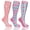 Pink, variant on 3 Pairs Plus size compression socks wide calf ​ 20-30 mmhg knee high circulation swelling 2XL 3XL 4XL 5XL