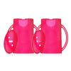 Squeeze Proof Flipping Holder DELUXE with lid 2-Pack for Food Pouches & Juice Boxes (Pink x 2) - Multipurpose Design with Cover - Prevent Messes & Support Self-Feeding - Handles