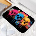 thumbnail image 2 of 1pc Three Colored Skulls Absorbent Non-Slip Bathroom Thickened Flannel Rug Decor,Soft,Quick Drying,Suitable For Indoor/outdoor Use,Bathrooms,Bedrooms,Kitchens,Terrace,Laundry Rooms,16"x24", 2 of 9