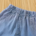 thumbnail image 5 of XUELUO Toddler Girls Pants Baby Denim Jeans Kid Jeans Soft Elastic Waist Denim Girls Clothing Outwear, 5 of 6