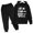 Black, variant on Boys Athletic Football Rugby Sports Fan Hoodie Pullover and Pants Jogging Tracksuit Set for Kids Wear