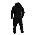 thumbnail image 4 of Wutalume Men's Hooded Jumpsuit Zip Up Pajamas Playsuit with Jogger Design, Comfortable and Warm for Lounge and Sleep, Solid Color and Color-Block Options,Black M, 4 of 6