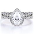 thumbnail image 1 of JeenMata Anillo Nupcial de Moissanita de Corte Pera de 1,5 Quilates Engastado en Oro Blanco de 18 K sobre Plata, Anillo Clásico, 1 of 5