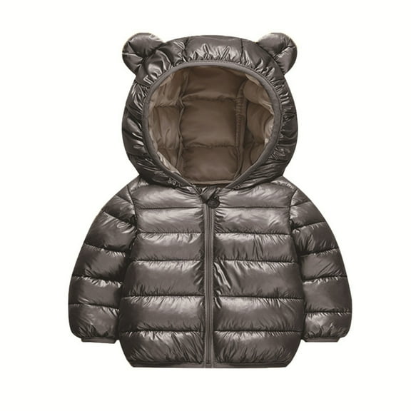 LNMQLPDBS Quilted Jacket Baby Snowsuit 0-3 Months Bear Hoodie with Ears Boys Sherpa Hoodies 3t Clothes Girls 24 Month Boy Clothes Winter Fall Clothes, Black 12-18 Months