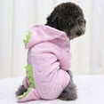 thumbnail image 7 of Limei Dog Dinosaur Costumes Cat Hoodie Xmas Pajamas Funny Dino Cosplay Chucky Costume Velvet Winter Warm Onesies Coat Green Pet Clothes for Small Medium Pet Puppy Overall Jumpsuit Cold Weather Outfit, 7 of 7