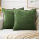 thumbnail image 1 of HAYAN Pack of 2 Christmas Pillow Covers 20x20 Inch Moss Green Farmhouse Decorative Throw Pillow Covers with Stitched Edge Soft Chenille Solid Dyed Couch Pillow Covers for Sofa Bed Living Room, 1 of 1